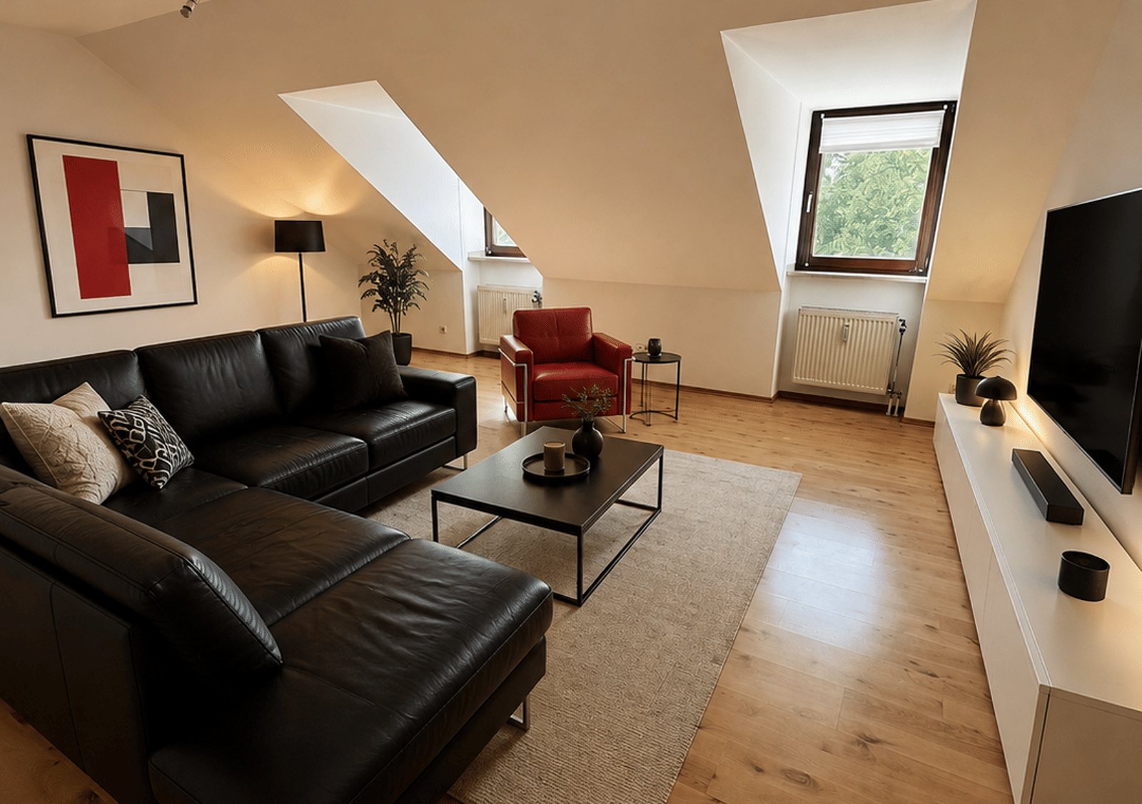 Virtuell eingerichteter Wohnraum der Wohnung in Erding